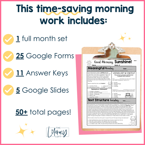 ELA Morning Work 4th Grade {February} I Distance Learning I Google Slides