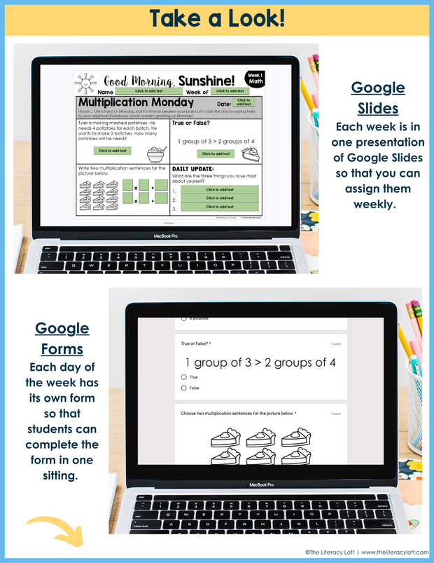 Math Morning Work 3rd Grade {November} | Distance Learning | Google Apps