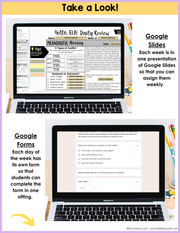 ELA Daily Review 7th Grade {November} | Distance Learning | Google Slides and Forms