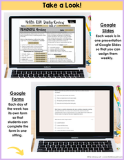 ELA Daily Review 8th Grade {November} | Distance Learning | Google Slides and Forms