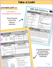 ELA Daily Review 8th Grade {November} | Distance Learning | Google Slides and Forms