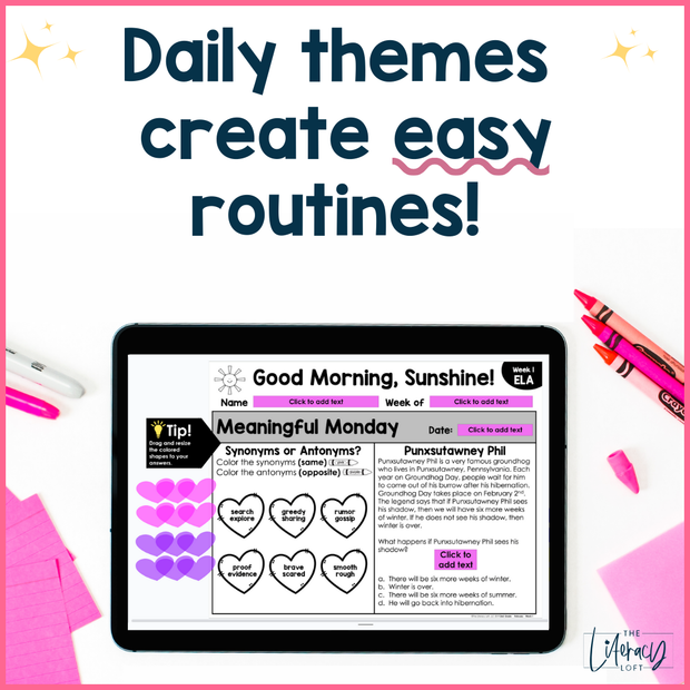 ELA Morning Work 2nd Grade {February} | Distance Learning | Google Slides