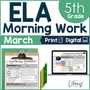 ELA Morning Work 5th Grade {March} | Distance Learning | Google Slides