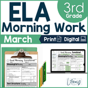 ELA Morning Work 3rd Grade {March} | Distance Learning | Google Slides