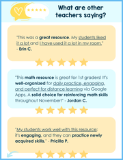 Math Morning Work 1st Grade {November} | Distance Learning | Google Apps