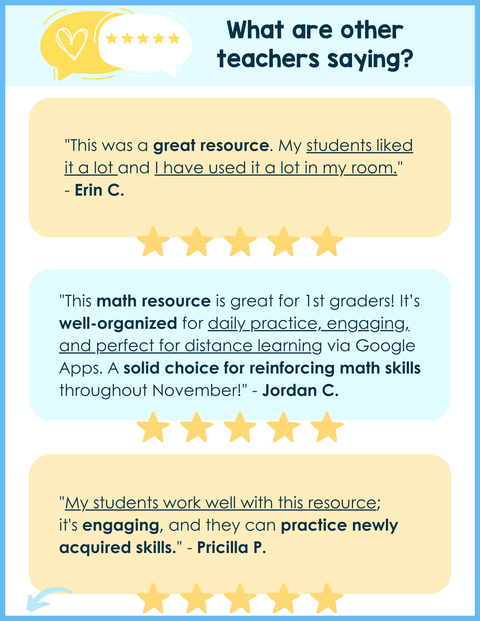 Math Morning Work 1st Grade {November} | Distance Learning | Google Apps