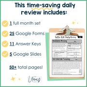 ELA Daily Review 6th Grade {March} | Distance Learning | Google Slides and Forms