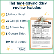 ELA Daily Review 7th Grade {March} | Distance Learning | Google Slides and Forms