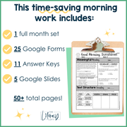 ELA Morning Work 4th Grade {March} | Distance Learning | Google Slides