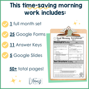 ELA Morning Work 3rd Grade {March} | Distance Learning | Google Slides