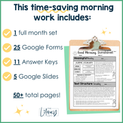 ELA Morning Work 5th Grade {March} | Distance Learning | Google Slides