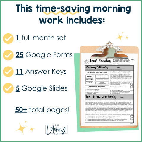 ELA Morning Work 5th Grade {March} | Distance Learning | Google Slides