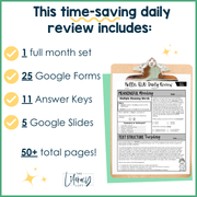 ELA Daily Review 8th Grade {March} | Distance Learning | Google Slides and Forms