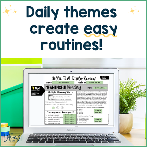 ELA Daily Review 8th Grade {March} | Distance Learning | Google Slides and Forms