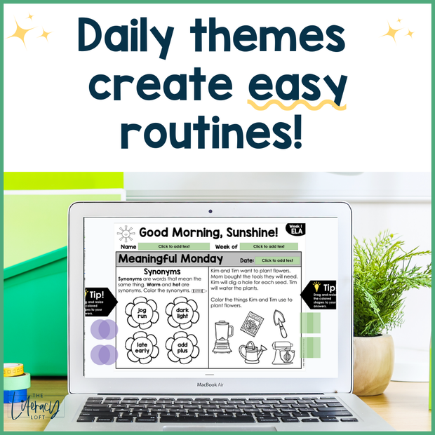 1st Grade ELA Morning Work (March) | Distance Learning | Google Slides