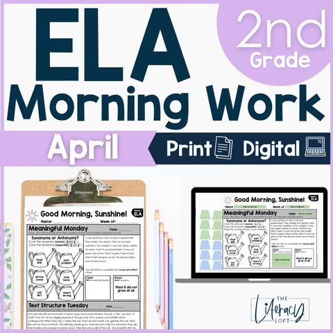 ELA Morning Work 2nd Grade {April} | Distance Learning | Google Slides