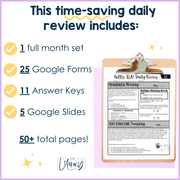 ELA Daily Review 6th Grade {April} | Distance Learning | Google Slides and Forms