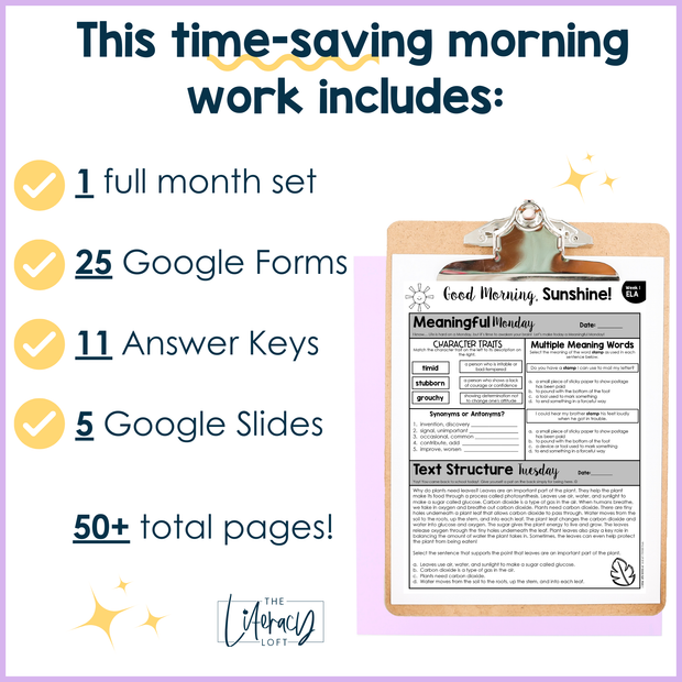 ELA Morning Work 3rd Grade {April} | Distance Learning | Google Slides