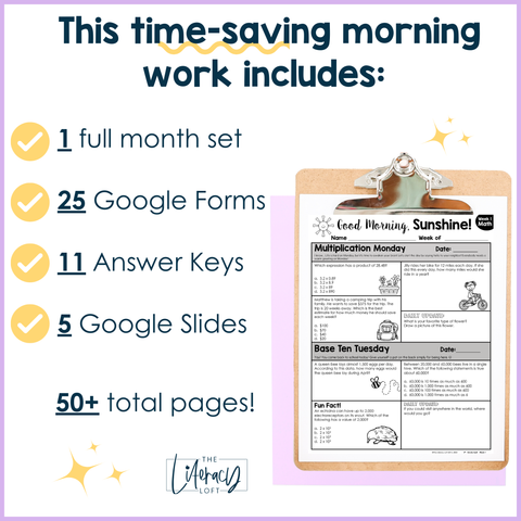 Math Morning Work 5th Grade {April} | Distance Learning | Google Slides