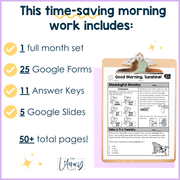 1st Grade ELA Morning Work (April) | Distance Learning | Google Slides