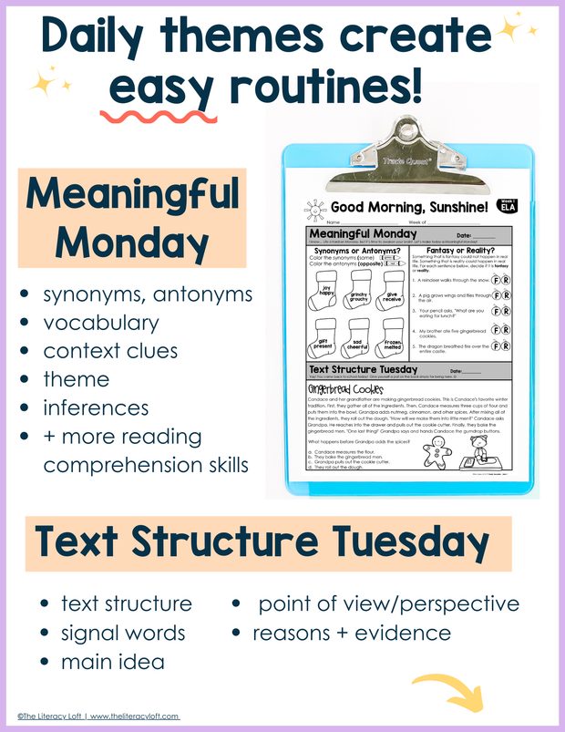 ELA Morning Work 2nd Grade {December} I Distance Learning I Google Slides