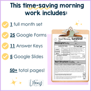 ELA Morning Work 5th Grade {April} | Distance Learning | Google Slides