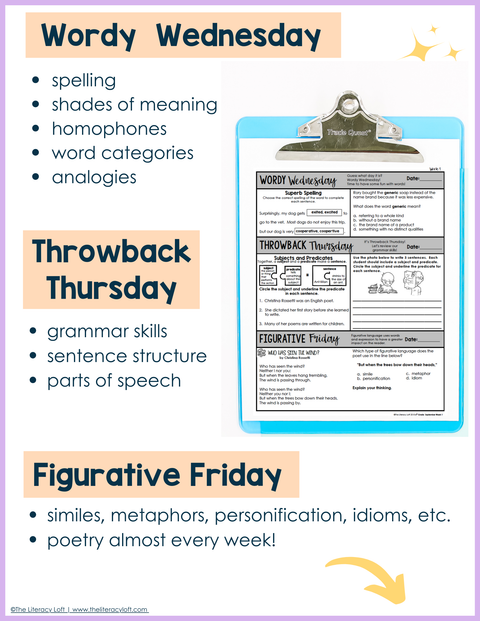 ELA Daily Review 6th Grade {October} | Distance Learning | Google Slides and Forms