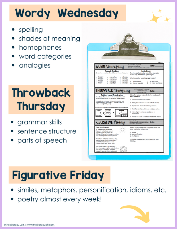 ELA Daily Review 6th Grade {August} | Distance Learning | Google Slides