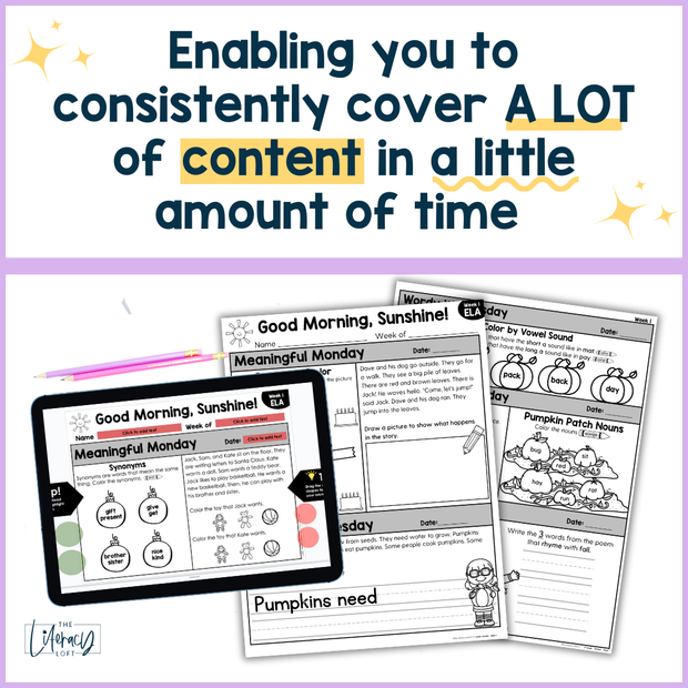 ELA Morning Work 1st Grade Bundle | Printable | Google Apps