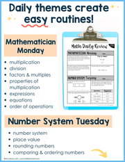 Math Daily Review 6th Grade Bundle | Printable | Google Apps