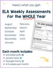 3rd Grade ELA Morning Work and Weekly Assessments Bundle