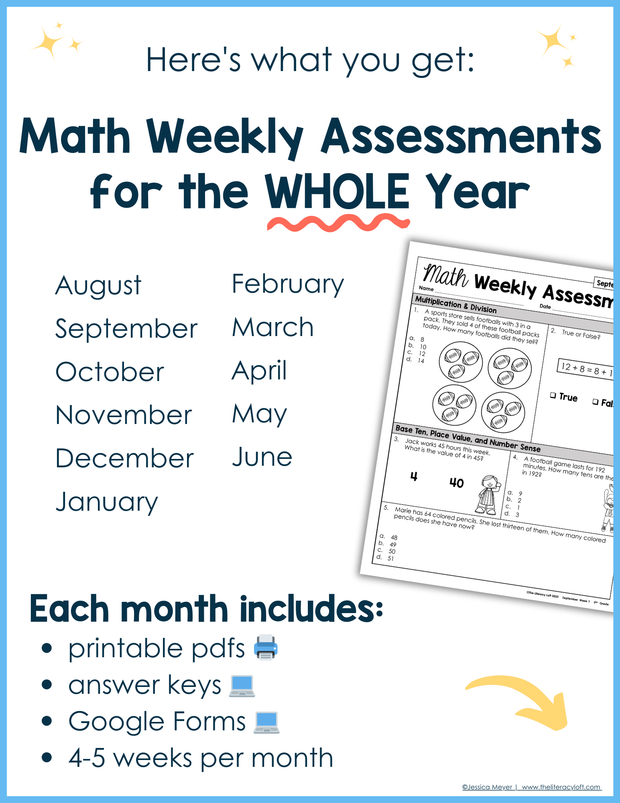 4th Grade Math Morning Work and Weekly Assessments Bundle