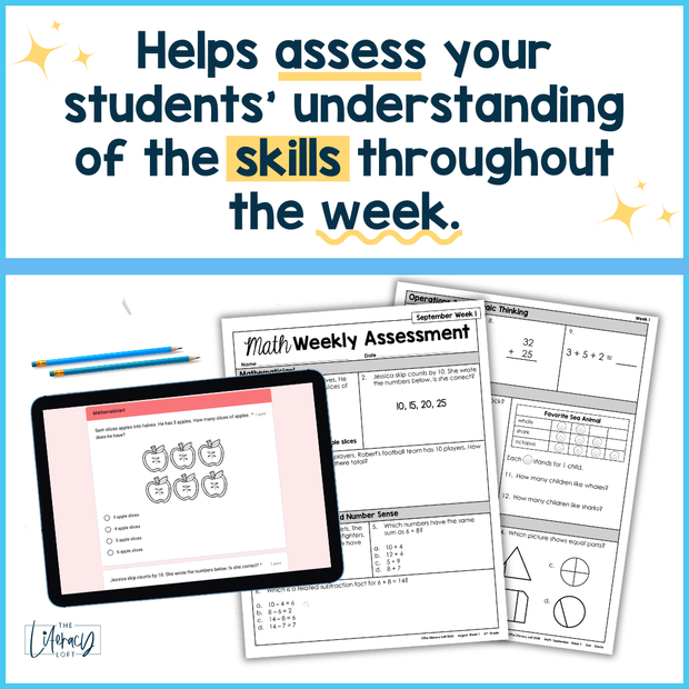 2nd Grade Math Morning Work and Weekly Assessments Bundle