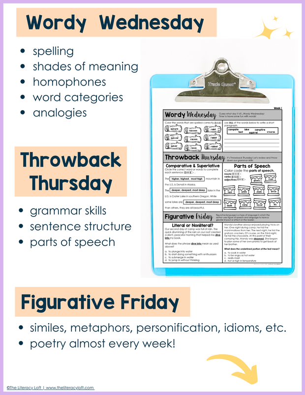 ELA Morning Work 4th Grade {August} | Distance Learning | Google Slides