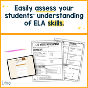 3rd Grade ELA Reading Comprehension October Morning Work Assessment Elementary