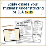 7th Grade ELA Reading Comprehension November Morning Work Assessment Daily Review