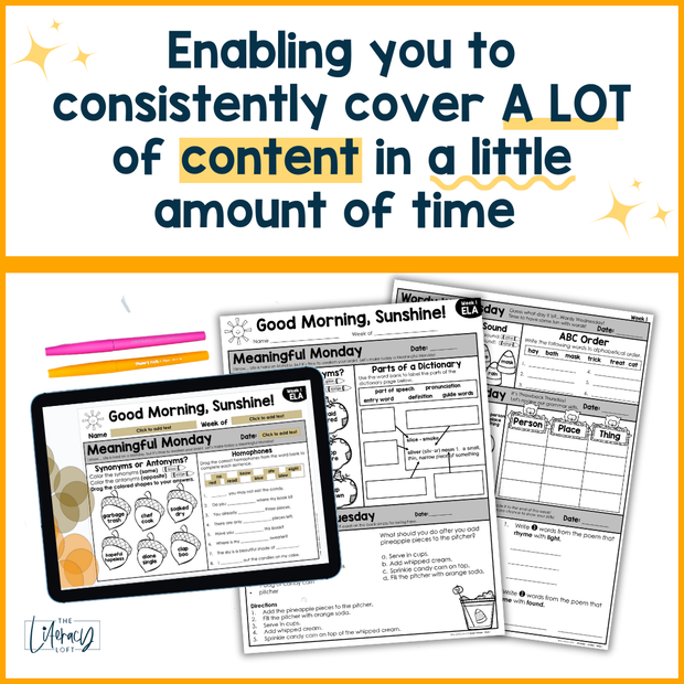 ELA + Math Morning Work 2nd Grade {The Bundle} | Distance Learning | Google Slides