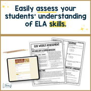 6th Grade ELA Reading Comprehension November Morning Work Assessment Daily Review