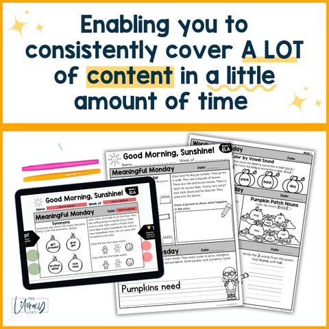 ELA + Math Morning Work 1st Grade {The Bundle} | Distance Learning | Google Slides