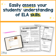 5th Grade ELA Reading Comprehension October Morning Work Assessment Elementary