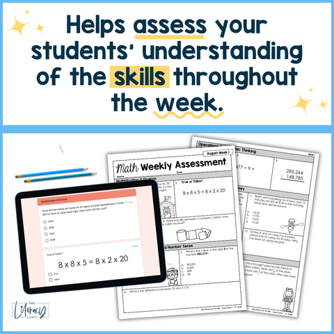 Math Weekly Assessments 5th Grade | Printable | Google Forms