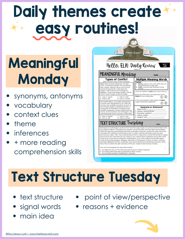 Ela Study ELA Daily Review – The Literacy Loft