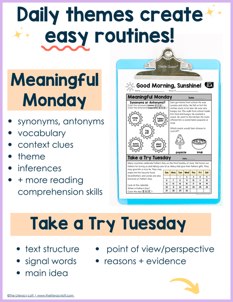 ELA Morning Work 1st Grade Bundle | Printable | Google Apps