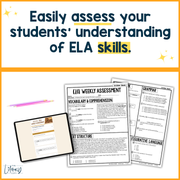 7th Grade ELA Reading Comprehension October Morning Work Assessment Daily Review