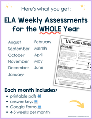 7th Grade ELA Daily Review and Weekly Assessment Bundle