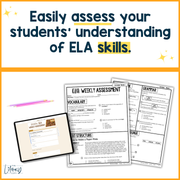 4th Grade ELA Reading Comprehension October Morning Work Assessment Elementary