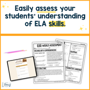 8th Grade ELA Reading Comprehension October Morning Work Assessment Daily Review