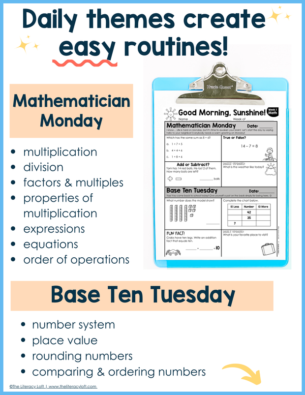 Math Morning Work 1st Grade Bundle | Printable | Google Slides and Forms