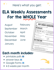 4th Grade ELA Morning Work and Weekly Assessments Bundle