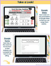 1st Grade ELA Morning Work (December) I Distance Learning I Google Slides